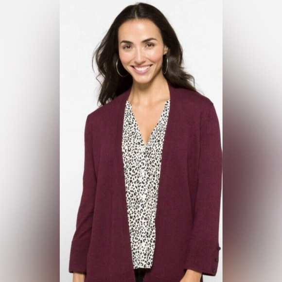 Stitch Fix Evolution Women’s Open Front Cardigan Sweater Small Burgundy - Picture 1 of 8